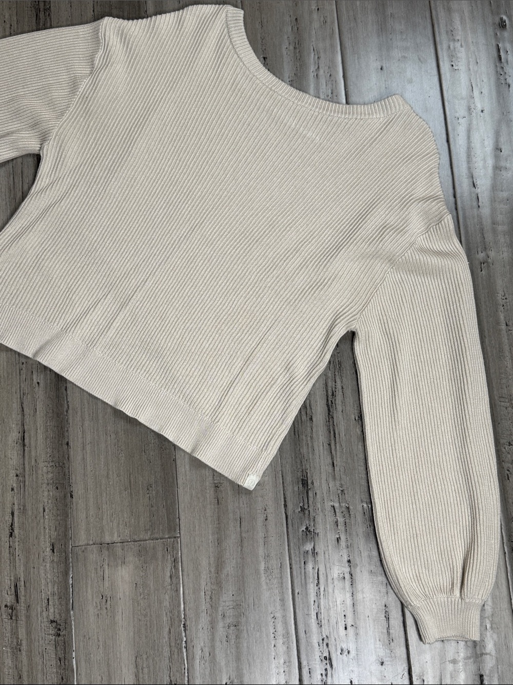 LULULEMON REVERSIBLE CROSSOVER WHITE OPAL SWEATER RIBBED KNIT PULLOVER SIZE 10 - Picture 11 of 15